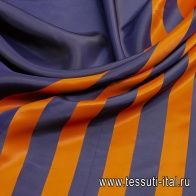 Подкладочная купон (0,95см) (н) сине-оранжевые полосы - итальянские ткани Тессутидея арт. 08-0915