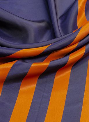 Подкладочная купон (0,95см) (н) сине-оранжевые полосы - в интернет-магазине тканей Тессутидея арт. 08-0915