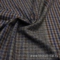 Костюмная клетка купон (0,95м) (н) сине-серо-коричневая - итальянские ткани Тессутидея арт. 05-2085