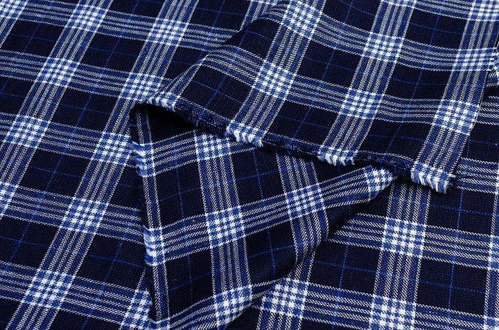 Костюмная клетка (н) сине-бело-голубая Kiton - итальянские ткани Тессутидея арт. 05-3210