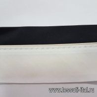 Корсажная лента черно-белая с бежевым кантом  - итальянские ткани Тессутидея арт. F-5429