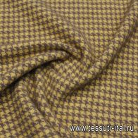Трикотаж кашемир дабл (н) желто-коричневая гусиная лапка - итальянские ткани Тессутидея арт. 15-1129