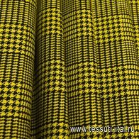 Плательная стрейч (н) черно-желтая гусиная лапка - итальянские ткани Тессутидея арт. 03-6379