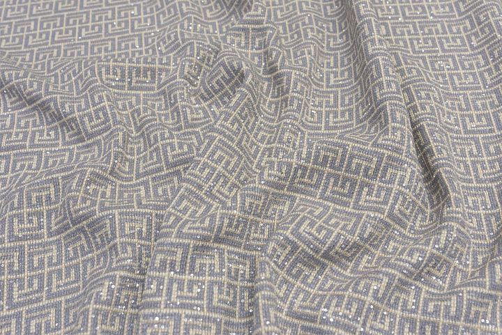 Шанель расшитая пайетками (н) серо-молочная в стиле Balmain - итальянские ткани Тессутидея арт. 03-6729