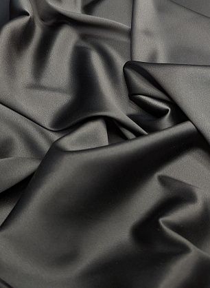 Шелк атлас стрейч (о) черный - в интернет-магазине тканей Тессутидея арт. 10-3076