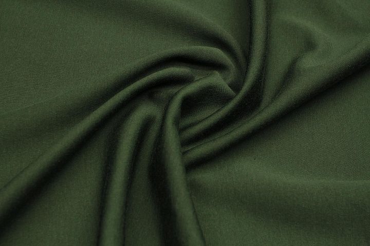 Трикотаж дабл (о) темно-зеленый - итальянские ткани Тессутидея арт. 15-1094