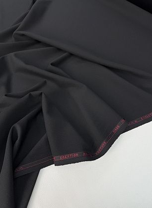 Костюмная шерсть дабл фейс стрейч (о) черная - в интернет-магазине тканей Тессутидея арт. 05-5155