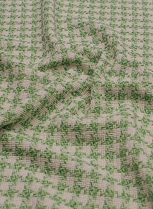 Шанель (н) бело-салатовая клетка - в интернет-магазине тканей Тессутидея арт. 01-7232