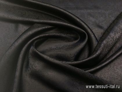 Подкладочная жаккардовая (н) темно-синяя - итальянские ткани Тессутидея арт. 08-0814