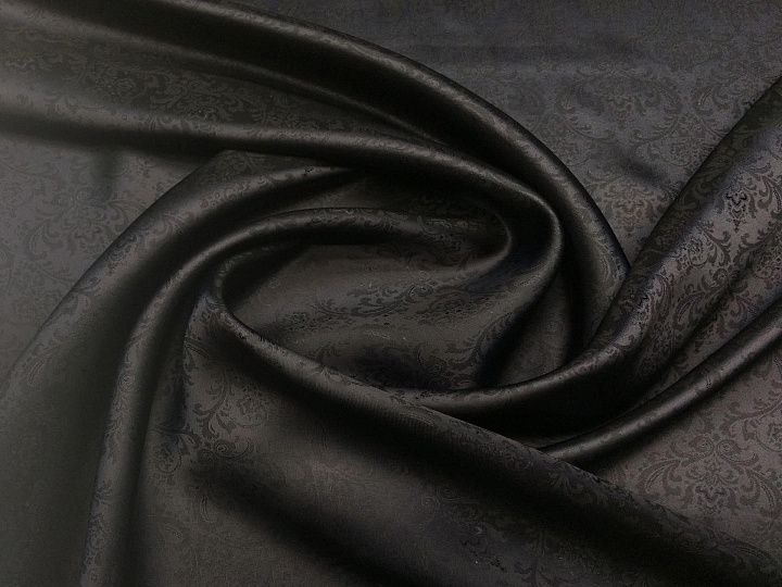 Подкладочная жаккардовая (н) темно-синяя - итальянские ткани Тессутидея арт. 08-0814