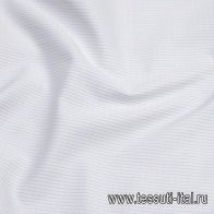 Сорочечная (н) бело-голубая пунктирная полоска  - итальянские ткани Тессутидея арт. 01-5992