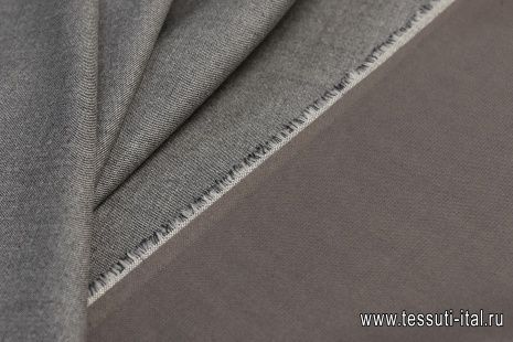 Костюмная продублированная (о) светло-серая меланж - итальянские ткани Тессутидея арт. 05-3756