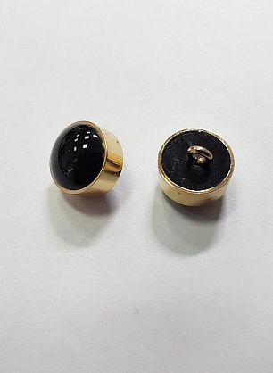 Пуговица комбинированная на ножке d-12мм черная с золотым ободком - в интернет-магазине тканей Тессутидея арт. F-5180