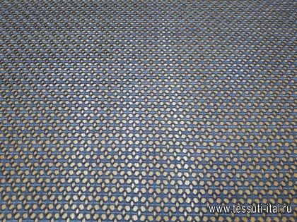 Кружевное полотно сетка (о) синее - итальянские ткани Тессутидея арт. 03-5504