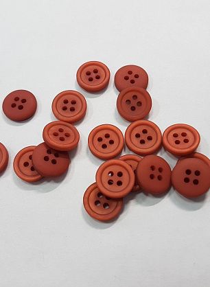 Пуговица пластик 4 прокола d-12мм терракотовая - в интернет-магазине тканей Тессутидея арт. F-5331