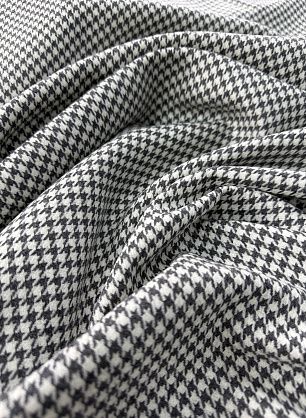 Костюмная шерсть (н) серо-белая гусиная лапка - в интернет-магазине тканей Тессутидея арт. 05-5086