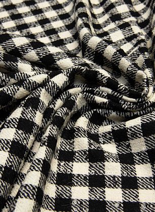 Костюмная букле (н) черно-белая клетка - в интернет-магазине тканей Тессутидея арт. 05-3464