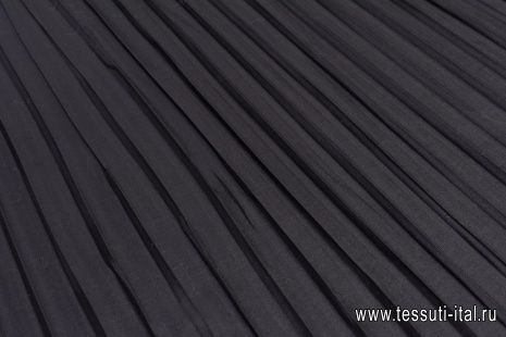 Джинса плиссе (о) черная - итальянские ткани Тессутидея арт. 01-6828