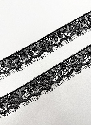 Кружево (о) черное ш-5см - итальянские ткани Тессутидея.