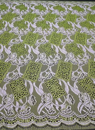 Кружевное полотно с люрексом (н) сиренево-салатовое Solstiss - в интернет-магазине тканей Тессутидея арт. 03-5390