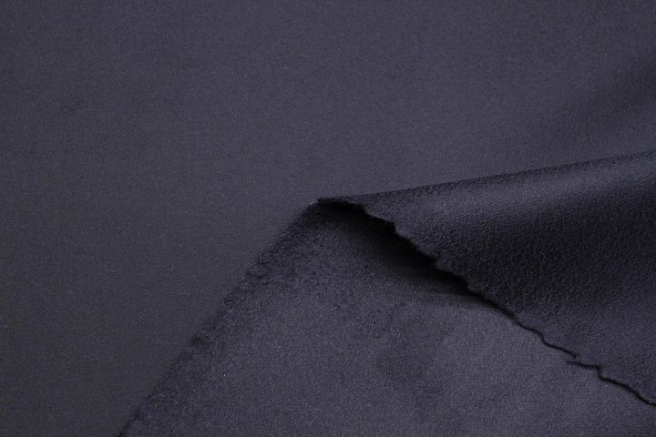Пальтовая дабл кашемир двухслойная (о) темно-синяя - итальянские ткани Тессутидея арт. 09-2139