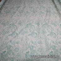 Батист (н) зеленый цветочный орнамент на айвори - итальянские ткани Тессутидея арт. 01-2826