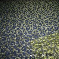 Пальтовая (н) сине-зеленый орнамент  - итальянские ткани Тессутидея арт. 03-2590