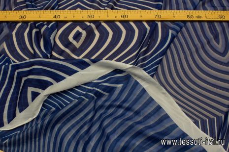 Клеевая (н) сине-белый рисунок - итальянские ткани Тессутидея арт. 03-6970