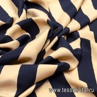 Плательная (н) черно-бежевая полоска в стиле Jeremy Scott - итальянские ткани Тессутидея арт. 04-1159