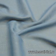 Лен сорочечный (н) серебряный геометрический орнамент на голубом - итальянские ткани Тессутидея арт. 16-0894