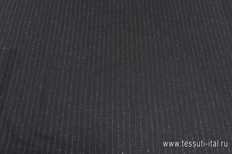 Костюмная (н) черно-белая полоска с люрексом - итальянские ткани Тессутидея арт. 05-4248