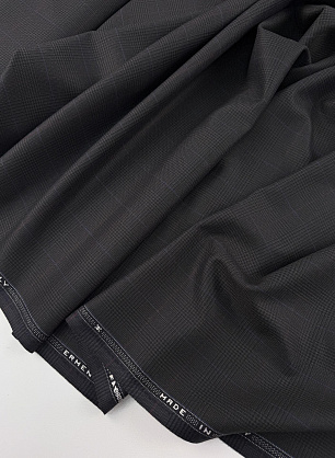 Костюмная шерсть (н) черно-коричнево-сине-бордовая клетка - в интернет-магазине тканей Тессутидея арт. 05-5358