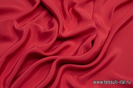 Шелк кади (о) красно-коралловый - итальянские ткани Тессутидея арт. 10-0679