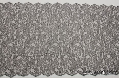 Кружевное полотно с люрексом (н) черно-серебряное - итальянские ткани Тессутидея арт. 03-6872