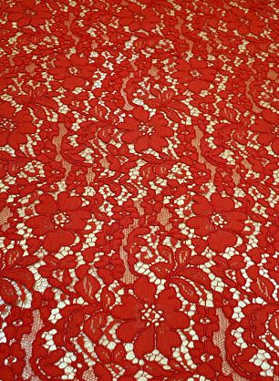 Кружевное кордовое полотно (о) красное - в интернет-магазине тканей Тессутидея арт. 03-5576