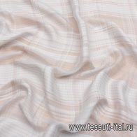 Шифон дама (н) серо-бело-желтая стилизованная клетка - итальянские ткани Тессутидея арт. 10-2792