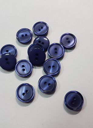 Пуговица пластик 2 прокола d-12мм сине-сиреневая - итальянские ткани Тессутидея F-5518