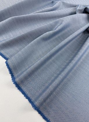 Костюмная кашемир+шелк 240 г/м (н) сине-молочная елочка - в интернет-магазине тканей Тессутидея арт. 05-5215