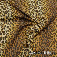 Плащевая (н) черно-коричневый хищный принт - итальянские ткани Тессутидея арт. 11-0452