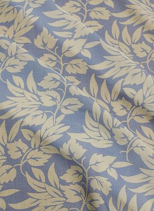 Плательная вискоза (н) молочный растительный рисунок на голубом - в интернет-магазине тканей Тессутидея арт. 04-1744