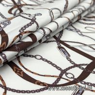 Хлопок (н) цепи и ремни на белом - итальянские ткани Тессутидея арт. 01-7106