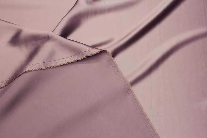 Шелк атлас (о) светло-фиолетово-серый - итальянские ткани Тессутидея арт. 10-3639