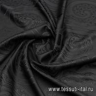 Сорочечная (о) черный жаккардовый принт на черном - итальянские ткани Тессутидея арт. 01-7373