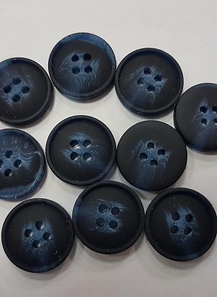 Пуговица пластик 4 прокола d-20мм сине-голубая - итальянские ткани Тессутидея.