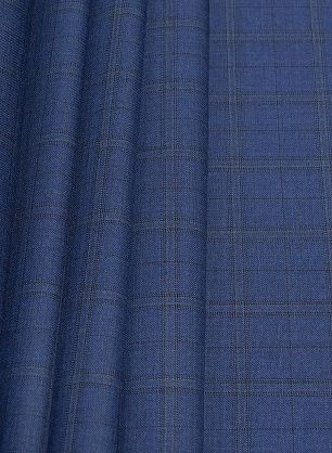 Костюмная (н) сине-черно-бежевая клетка в стиле Loro Piana - в интернет-магазине тканей Тессутидея арт. 05-4157