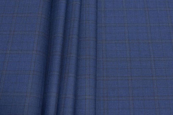 Костюмная (н) сине-черно-бежевая клетка в стиле Loro Piana - итальянские ткани Тессутидея арт. 05-4157
