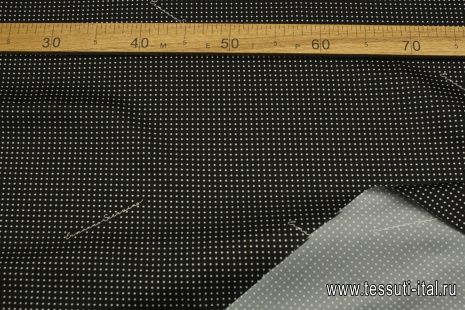 Плательная (н) белый горох на черном - итальянские ткани Тессутидея арт. 03-7417