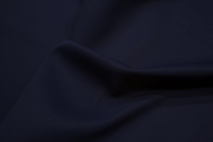 Плательная дабл стрейч (о) темно-синяя - итальянские ткани Тессутидея арт. 03-5082