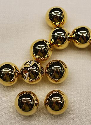Пуговица на ножке пластик d-20мм золотой шар - в интернет-магазине тканей Тессутидея арт. F-6366