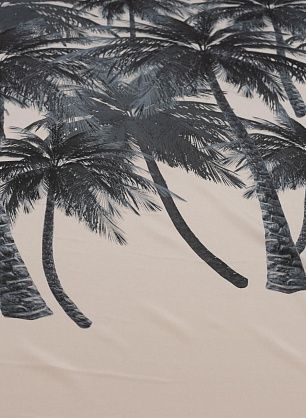 Крепдешин купон (1,35) (н) серые пальмы на айвори - в интернет-магазине тканей Тессутидея арт. 10-2953